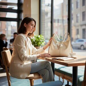 Hobo Vintage Hide Marley Parchment Hobo Style Bag